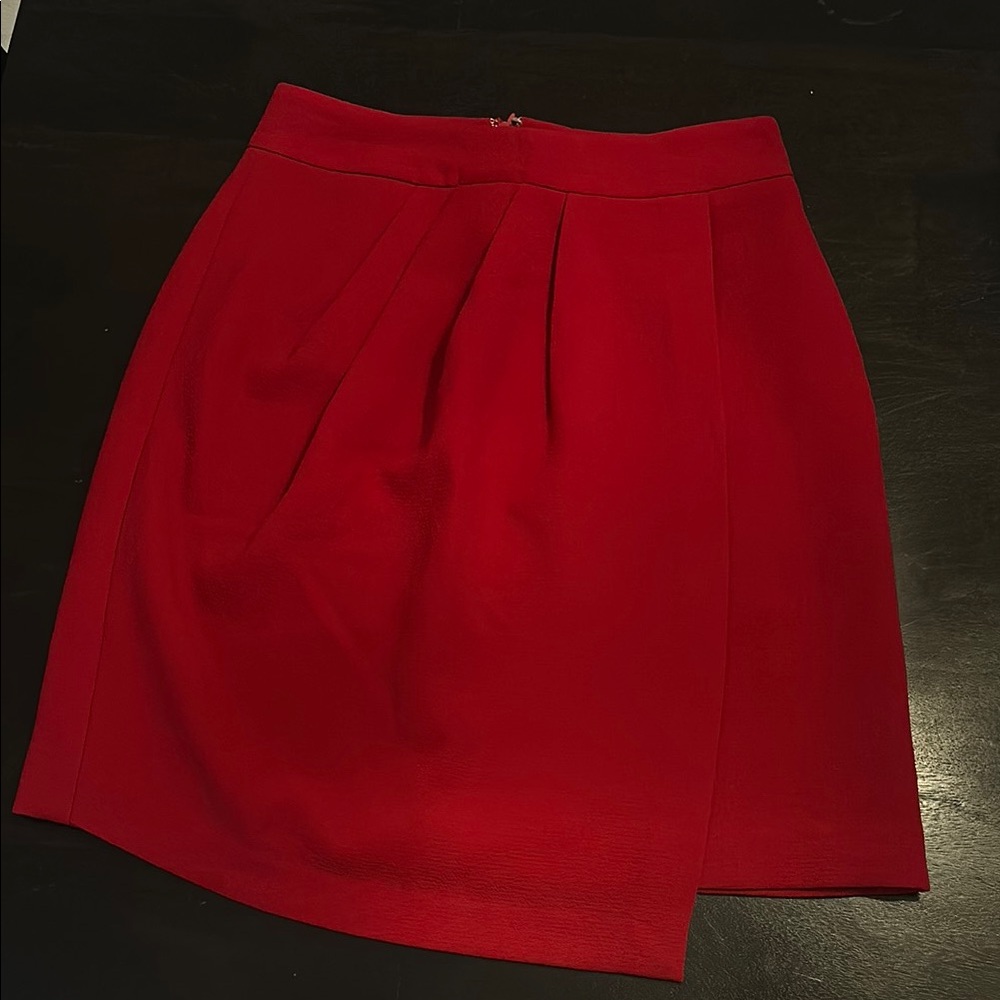 Club Monaco Red Asymmetrical Bubble Mini Skirt
